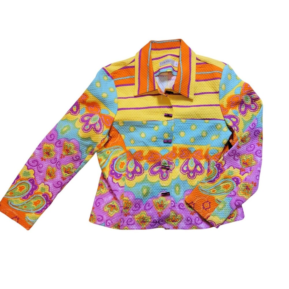 CANVASBACKS Vintage Women’s Blazer Jacket Size 6 Bright Vibrant  Made In The USA